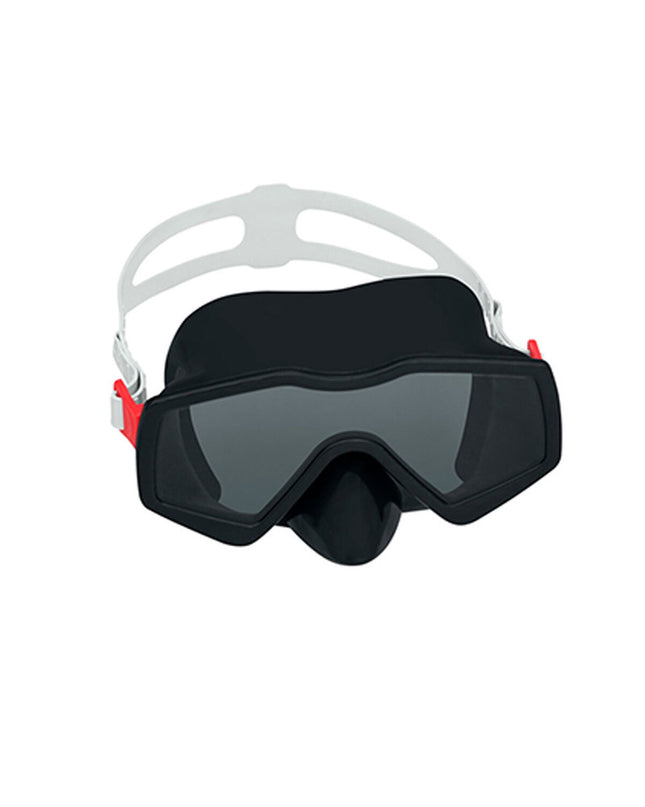 Bestway junior diving mask with adjustable strap, colorful design for kids over 7, suitable for swimming, beach, and pool.