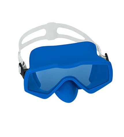 Bestway junior diving mask with adjustable strap in assorted colors, suitable for children over 7 for swimming and water sports.