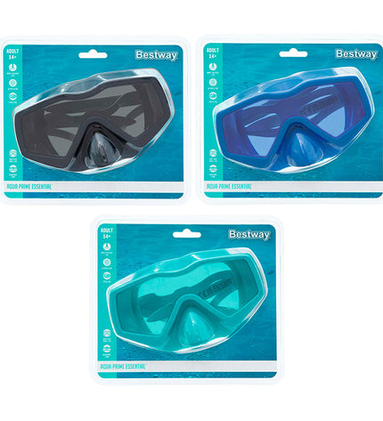 Bestway junior diving mask with adjustable strap, colorful design, suitable for ages 7+ for swimming and water activities