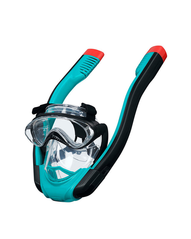 Bestway children's snorkeling mask and snorkel set with adjustable straps, colorful design, suitable for beach and pool water activities