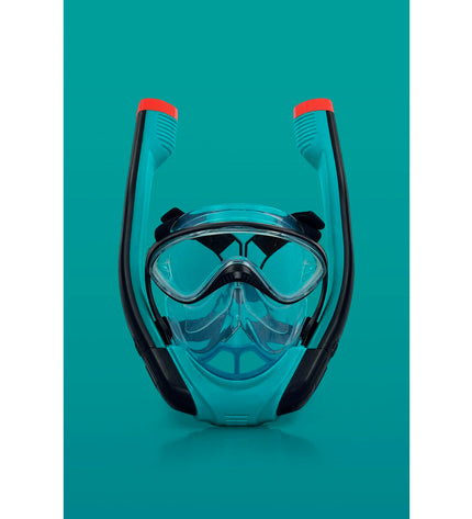Bestway children's snorkel mask and breathing tube set with adjustable straps, colorful design for swimming and water activities.