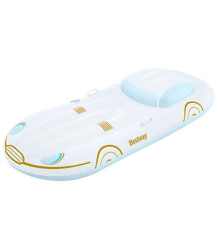 Bestway inflatable cruise mattress with backrest and handles, 228x108 cm, suitable for beach and pool lounging, outdoor use.