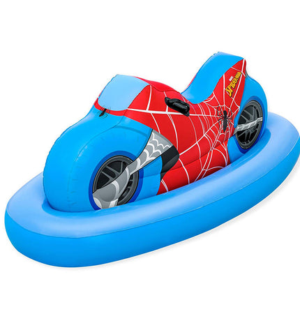 Bestway inflatable Spider-Man motor figure, 170x84 cm, suitable for beach and pool play, colorful superhero toy for kids.