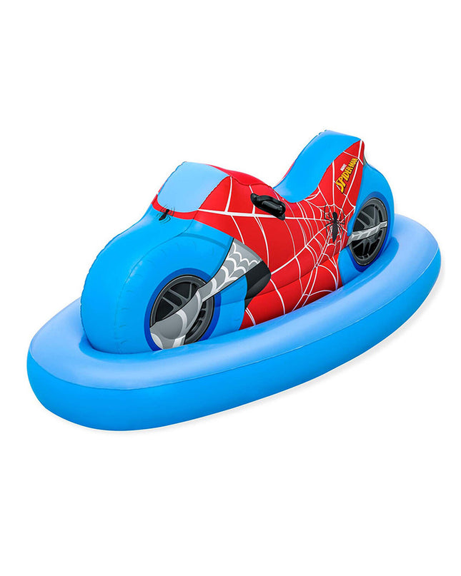 Bestway inflatable Spider-Man motor figure, 170x84 cm, suitable for beach and pool play, colorful superhero toy for kids.