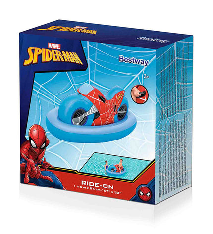 Bestway inflatable Spider-Man motor figure 170x84 cm for beach and pool play, suitable for children aged 3 and up
