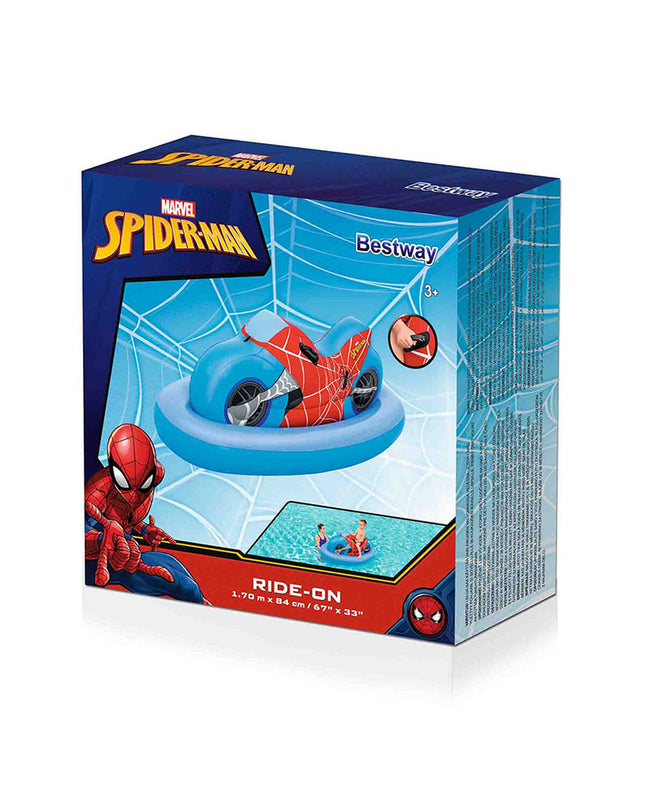 Bestway inflatable Spider-Man motor figure 170x84 cm for beach and pool play, suitable for children aged 3 and up