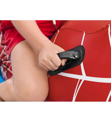 Bestway inflatable Spiderman motor figure, 170x84 cm, designed for beach and pool play, suitable for children over 3 years.