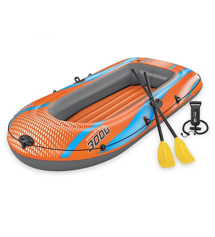 Bestway Kondor Elite 3000 boat set for watersport, featuring a 246x122x45 cm inflatable boat on water.