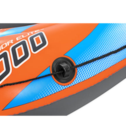 Bestway Kondor Elite 3000 boat set for watersports, 246x122x45 cm, outdoor sport equipment in a scenic water setting