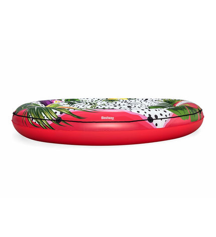 Bestway inflatable floating island with rope, featuring a passion fruit design, perfect for beach and pool fun, 188cm size.