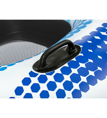 Bestway Rapid Rider inflatable wheel with handles and parasol, 137cm, for beach and pool fun, in vibrant colors.