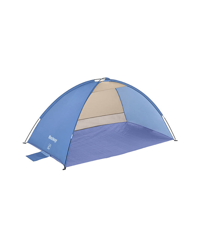 Bestway polyester fiberglass camping tent with UPF 80+ for outdoor camping and beach trips, measuring 200x120x95 cm.