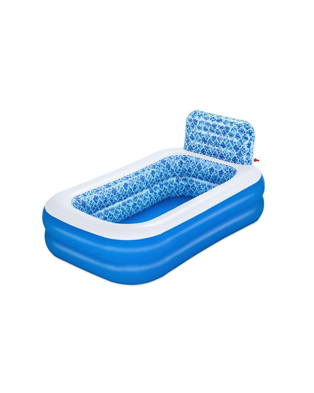 Bestway inflatable silicone swimming pool with sprinkler, 229x152x196 cm, suitable for children’s outdoor play in the garden.