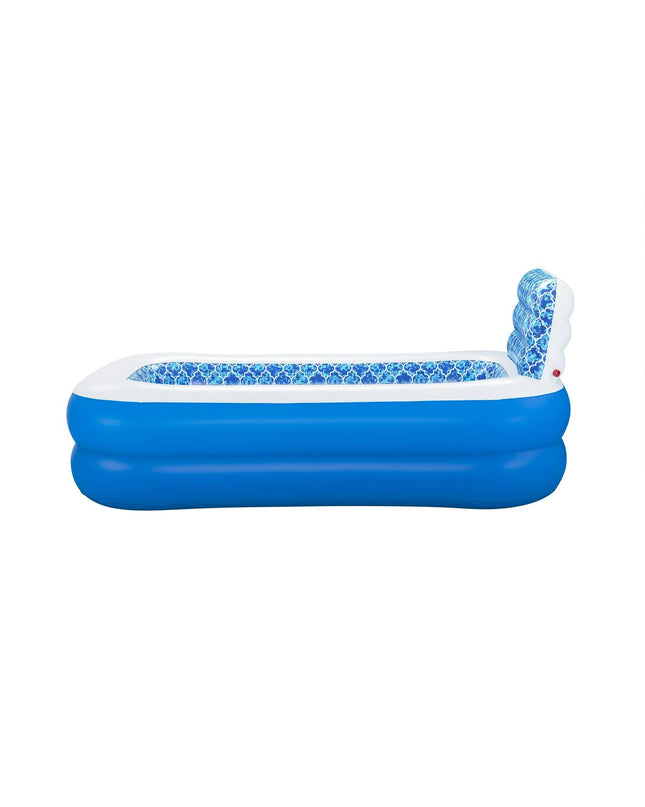 Bestway inflatable silicone swimming pool with sprinkler, 229x152x196 cm, ideal for kids' outdoor play in the garden.