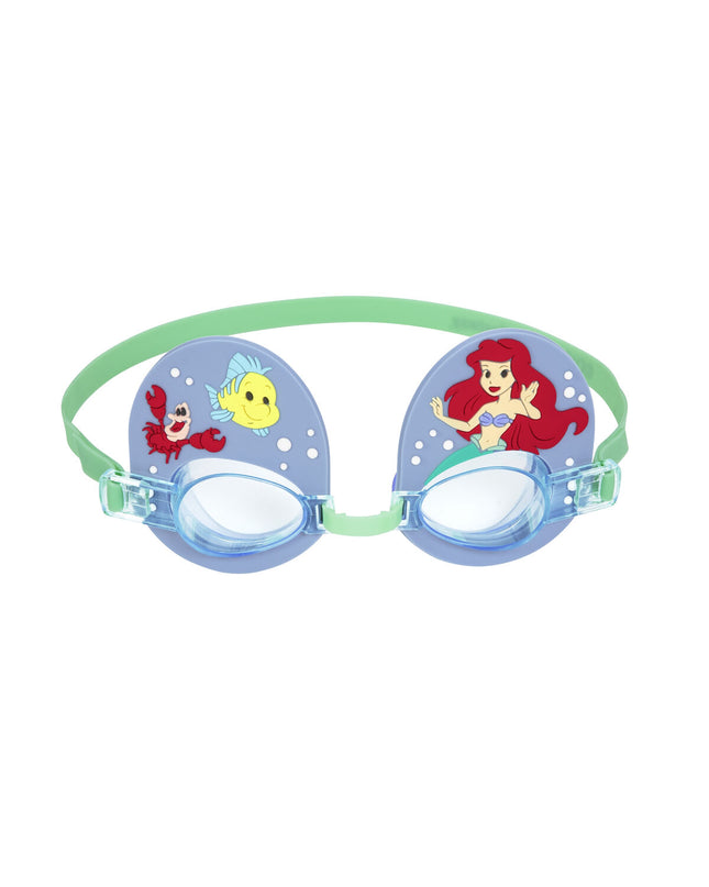 Bestway mermaid swimming goggles with silicone strap for kids aged 3+, suitable for pool and beach water fun.