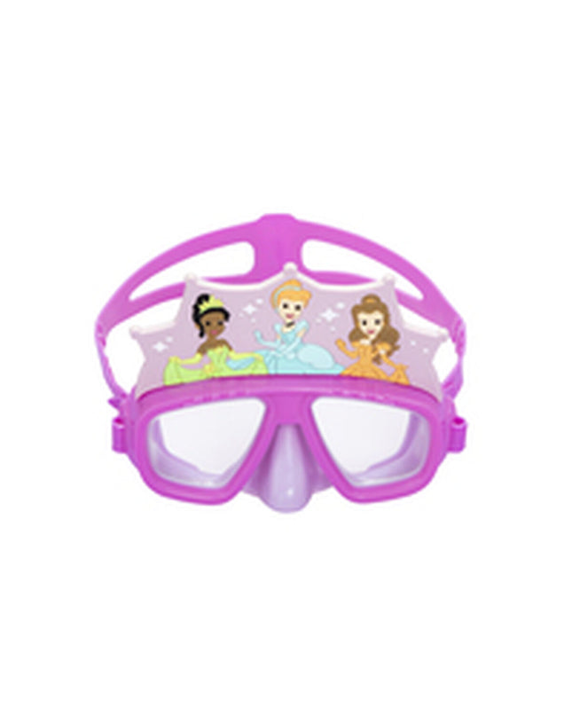 Bestway mermaid swimming goggles for kids with silicone strap, suitable for beach and pool, ideal for children over 3 years.