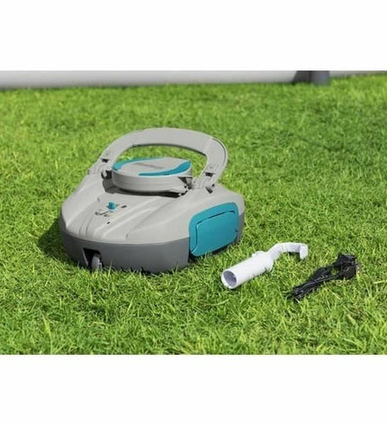 Bestway automatic pool cleaner in action, designed for swimming pools, garden pools, and hot tubs, with durable cleaning components.