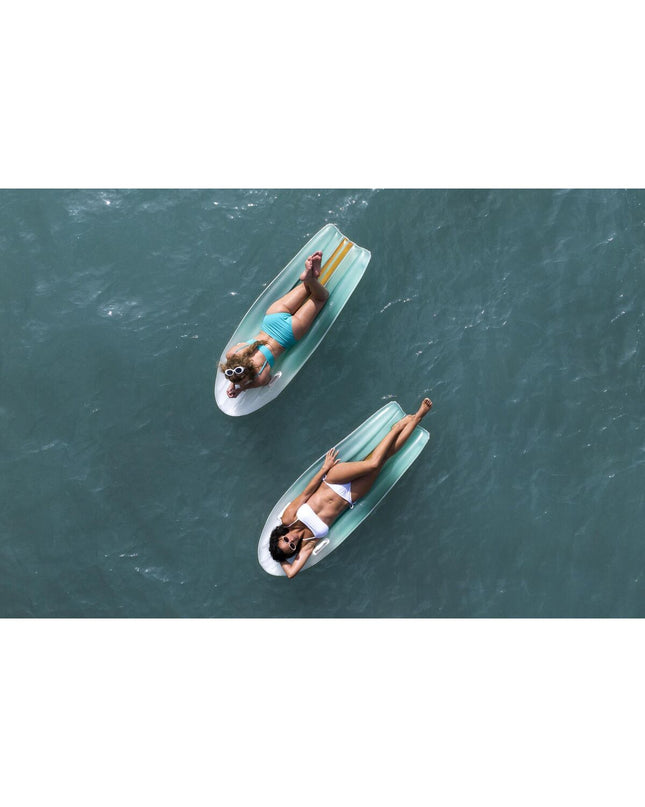 Inflatable Bestway mattress for swimming and outdoor fun, shown deflated and ready to be inflated for use.