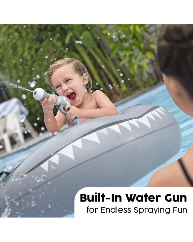 Inflatable Bestway mattress for outdoor use, featuring bright colors and a comfortable surface for fun and relaxation.