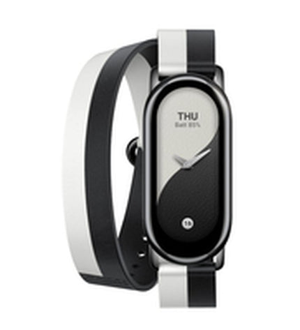 Xiaomi Correa Band 8 D Wrap white and black sport watch strap for outdoor and electronic devices.
