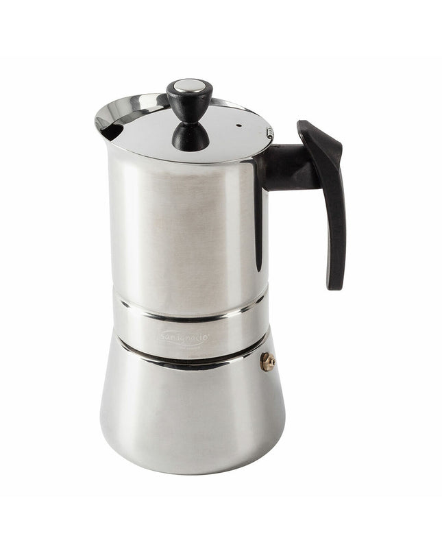 San Ignacio Italiaanse koffiemaker SG-3595 in roestvrij staal, 9-kops koffiepot voor huis en koken, koffie en thee.