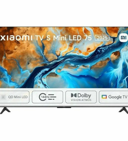Xiaomi MINILED 2025 75-inch 4K Ultra HD smart LED TV displaying vibrant home cinema content.