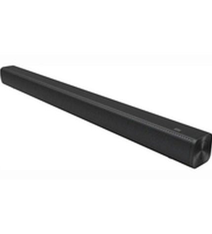 Xiaomi black soundbar with sleek design, modern audio equipment for enhanced home sound system setup.