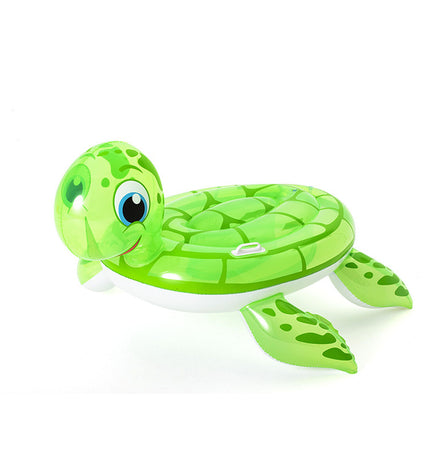 Bestway inflatable turtle figure with handles, 140x140 cm, suitable for beach and pool play, ideal for kids' outdoor fun.
