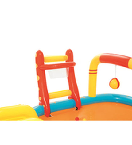 Bestway inflatable swimming pool with bowling game, 435x213x117 cm, suitable for outdoor play in the garden.