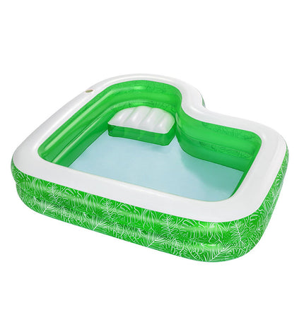 Bestway inflatable tropical swimming pool with 2 rooms, measuring 231x231x51 cm, suitable for garden use.