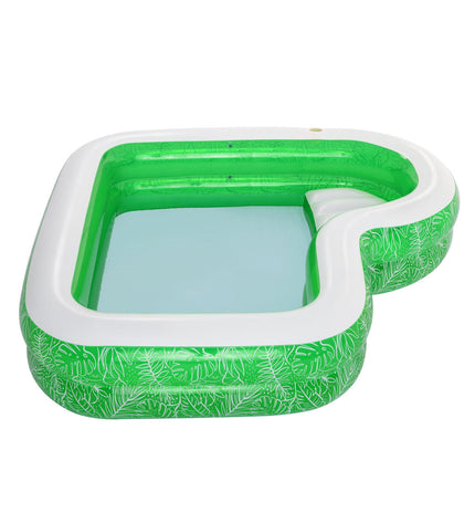 Bestway inflatable tropical pool with two rooms, measuring 231x231x51 cm, suitable for garden fun and kids' play.