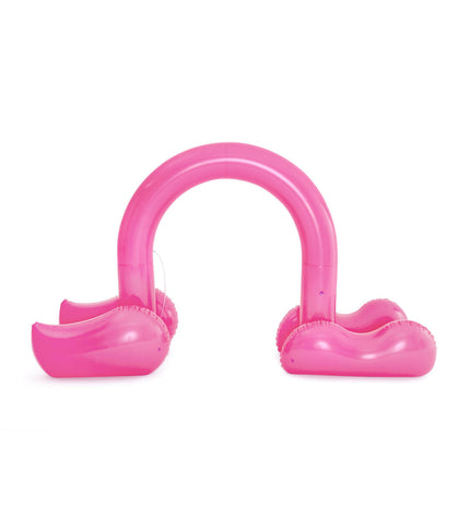 Bestway Jumbo Flamingo Sprinkler in pink with water spray features, outdoor toy for kids, 340x110x193 cm, suitable for garden fun.