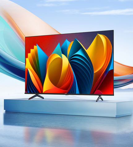 Hisense 50E77NQ 50-inch 4K Ultra HD LED Smart TV with HDR and QLED display, shown with sleek black screen and slim bezel.