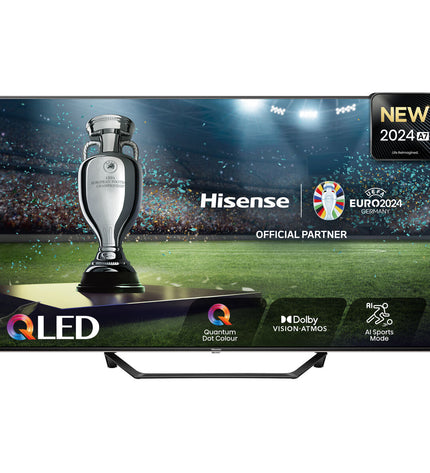 Hisense 43A7NQ 4K Ultra HD QLED Smart TV displaying vibrant colors on a modern living room setup.