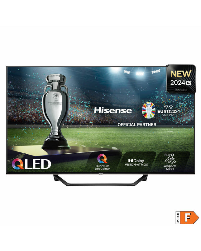 Hisense 43A7NQ 4K Ultra HD QLED Smart TV with slim bezel and vibrant display, perfect for home entertainment and viewing experience.