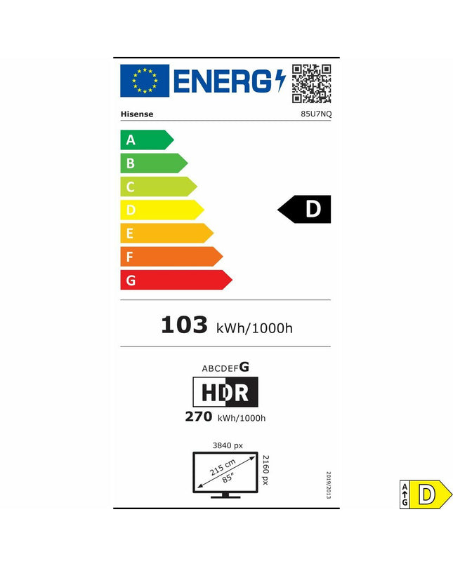 Hisense 85U7NQ 4K Ultra HD LED Smart TV displaying vibrant images on a modern living room TV screen.