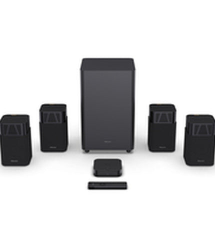 Hisense HT Saturn black soundbar for electronics, audio, and hi-fi equipment, featuring sleek design and multiple speaker drivers.