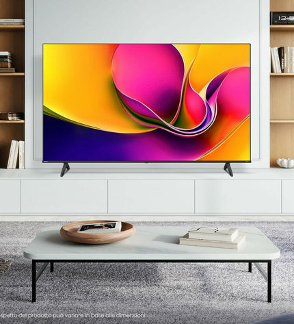 Hisense 65A6Q 65-inch 4K Ultra HD LED Smart TV showing vibrant screen with slim design and modern bezels.