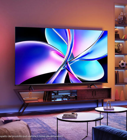 Hisense 75E7Q PRO 75-inch 4K Ultra HD LED QLED Smart TV with HDR, sleek screen and slim black bezel.