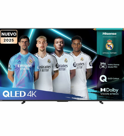 Hisense 100E7Q PRO 4K Ultra HD LED QLED Smart TV with HDR, 100-inch screen for home entertainment and video streaming.