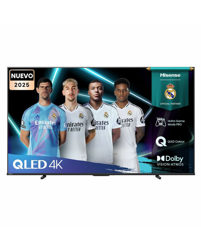 Hisense 100E7Q PRO 4K Ultra HD LED QLED Smart TV with HDR, 100-inch screen for home entertainment and video streaming.