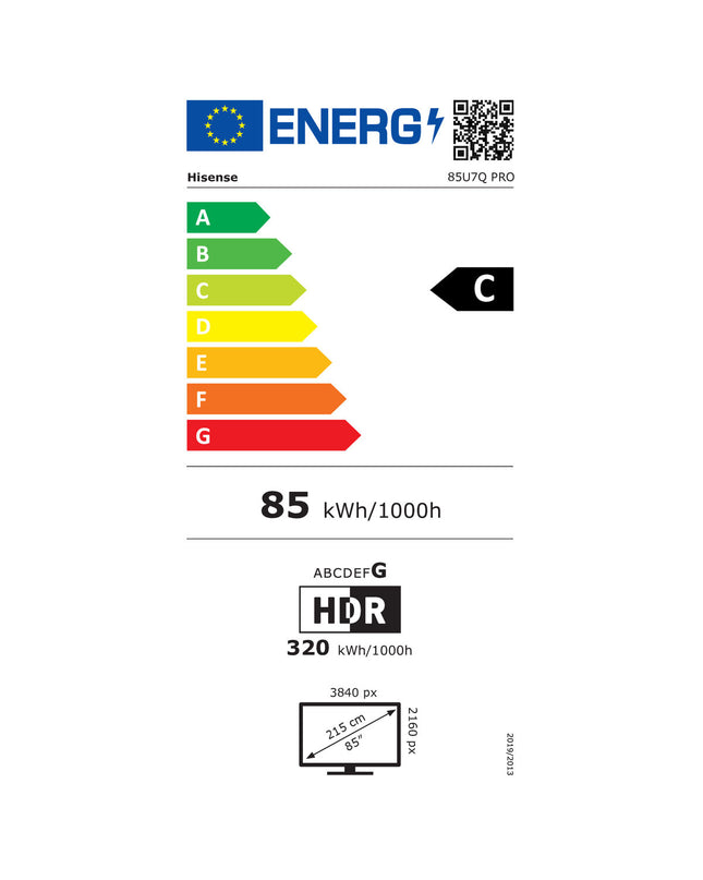 Hisense 85U7Q PRO 85-inch 4K Ultra HD LED Smart TV with HDR, sleek modern design in a living room setting
