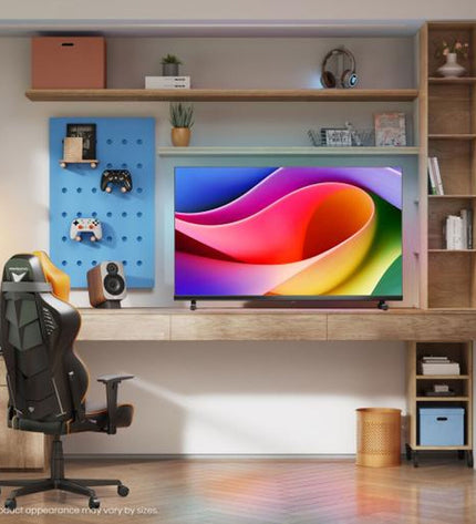 Hisense 32A5Q 32-inch Full HD HDR QLED smart TV with sleek black bezel and thin profile, ideal for home entertainment.