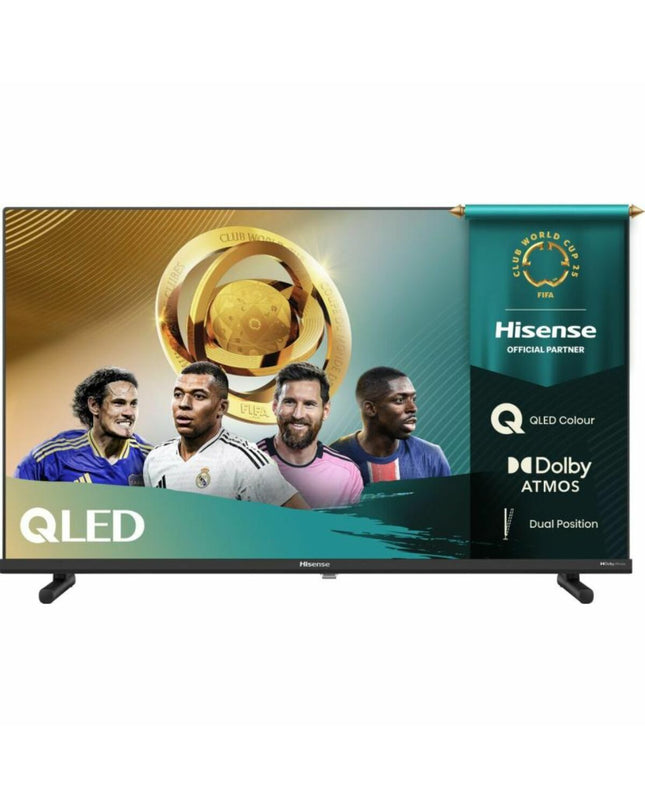 Hisense 32A5Q 32-inch Full HD HDR QLED smart TV displaying a vibrant screen in a modern living room setting