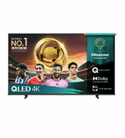 Hisense 75E7Q 75-inch 4K Ultra HD LED QLED smart TV displaying vibrant images and slim design in a modern living room.