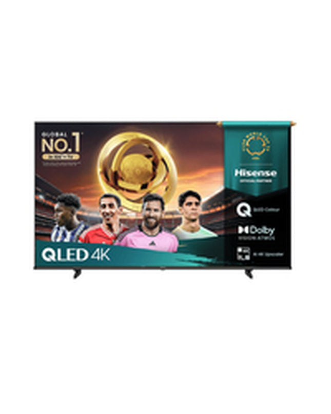 Hisense 85E7Q 85-inch 4K Ultra HD LED QLED Smart TV with HDR, sleek screen displaying vibrant home entertainment visuals.