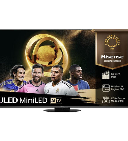 Hisense 55-inch Smart TV 55U8Q with 4K Ultra HD Mini LED display, black color, gaming features, Dolby Atmos sound.