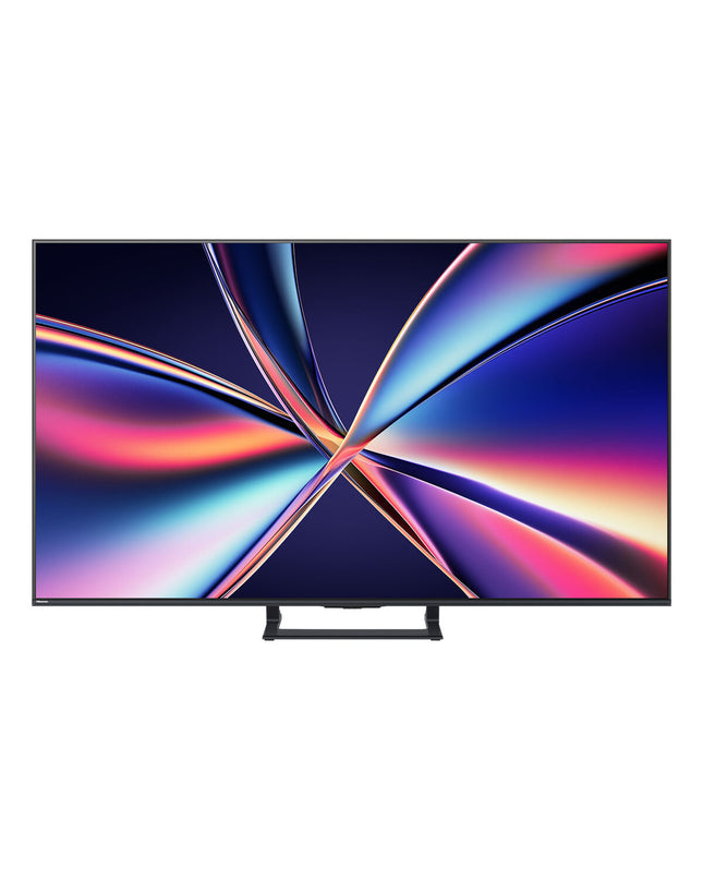 Hisense 55E8Q 55-inch 4K Ultra HD LED Smart TV with HDR, sleek screen and slim black frame for home entertainment.
