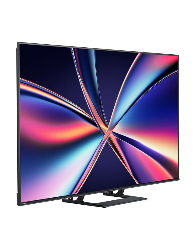 Hisense 55E8Q 55-inch 4K Ultra HD LED Smart TV displaying vibrant HDR images in a modern living room setting.