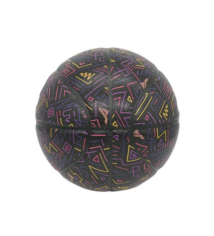 Peak Alvarado black size 7 basketball for outdoor sports, featuring textured surface and brand logo for enhanced grip.